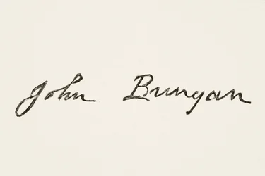 Signature de John Bunyan, de The National and Domestic History of England par William Hickman Smith Aubrey (1858-1916) publié à Londres, vers 1890