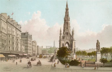 Monument de Sir Walter Scott et Princes Street, Édimbourg