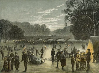 Patinage à Hyde Park, Londres, vers 1850