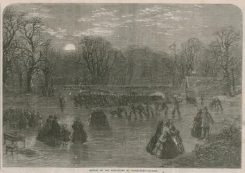 Patinage sur la Serpentine à la lumière des torches
