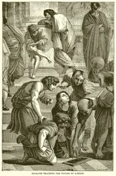 Socrate enseignant les jeunes d