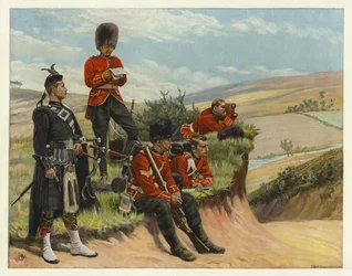 Les soldats regardent et attendent