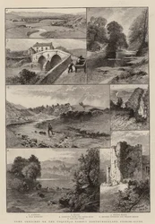 Quelques croquis sur la Coquet, une célèbre rivière de pêche du Northumberland (gravure)