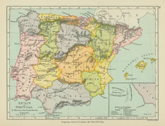 Espagne et Portugal (lithographie couleur)