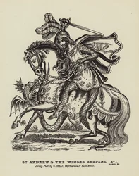 Saint André et le serpent ailé (gravure)