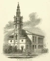 St Clement Danes, Strand (gravure)
