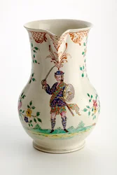 Cruche Staffordshire décorée d