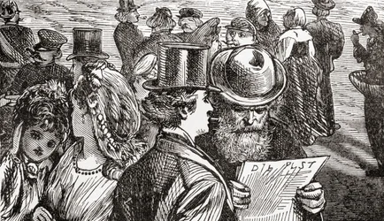 Scène de rue dans le Berlin du 19e siècle, Allemagne, de l