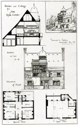 Studio et cottage pour Miss Rosa Corder, de The British Architect, 3 octobre 1879