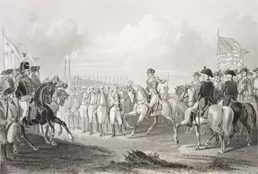 Reddition de Lord Cornwallis à York Town, Virginie, 19 octobre 1781, de 
