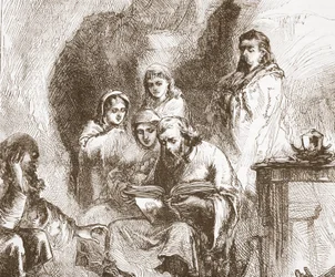 Les Taborites adorant dans une grotte, illustration de L