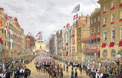Temple Bar, 7 mars 1863, de A Memorial of the Marriage of Edward VII and Alexandra of Denmark, pub. 1864