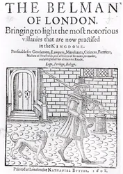 Le crieur de Londres, par Thomas Dekker, page de titre, imprimé par Nathaniel Butter, 1608