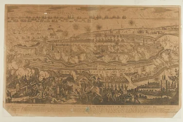 Le bombardement de Copenhague et la reddition de la flotte danoise, septembre 1807, publié par John Fairburn en 1807