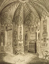 Le Cabinet, gravé par T. Morris, de Description de Strawberry Hill par Horace Walton, 1784