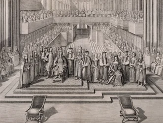 Le couronnement du roi Jacques II (1633-1701) et de sa seconde épouse Marie de Modène (1658-1718), 1685