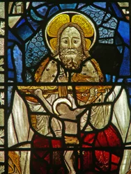 La fenêtre Est (Ew) représentant un panneau composite de la Trinité
