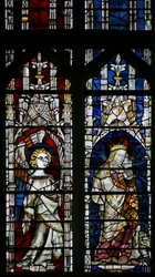 La fenêtre Est (Ew) représentant un ange et la Vierge à l