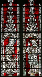 Le vitrail est (Ew) représentant le Couronnement de la Vierge