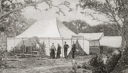 La Première Église Presbytérienne, Miami, Floride, États-Unis à la fin du 19e siècle. L