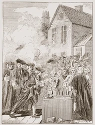 La première pierre du pont de Blackfriars, 1760, d