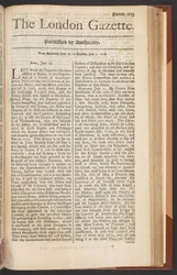 La Gazette de Londres, numéro 5655, page 1, 28 juin 1718