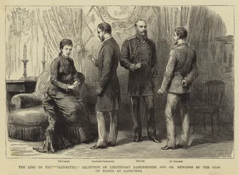 La perte du "Jeannette", réception du lieutenant Danenhower et du Dr Newcomb par le tsar de Russie à Gatschina