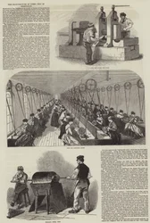 La fabrication des plumes en acier à Birmingham (gravure)