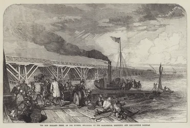 Le nouveau ferry de Hollande, sur le Humber, appartenant au chemin de fer de Manchester, Sheffield et Lincolnshire (gravure)