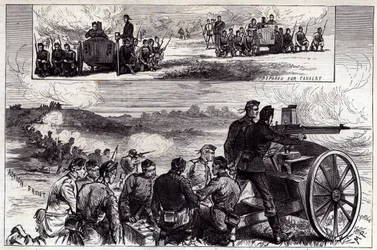 Les canons Nordenfeldt à Aldershott, de l