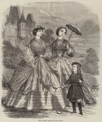 Les modes parisiennes de juin (gravure)