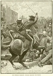 Le massacre de Peterloo : Hussards chargeant le peuple