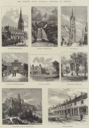 Le festival de la guilde de Preston, croquis de Preston (gravure)