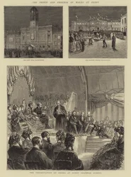 Le prince et la princesse de Galles à Derby (gravure)