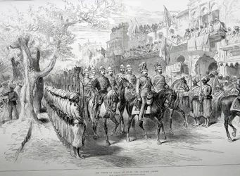 Le prince de Galles à Delhi : le Chandry Chowk