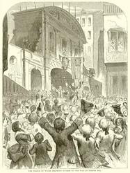 Le Prince de Galles buvant au succès de la guerre à Temple Bar