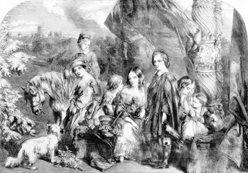 La reine et ses enfants à Windsor Great Park, de 