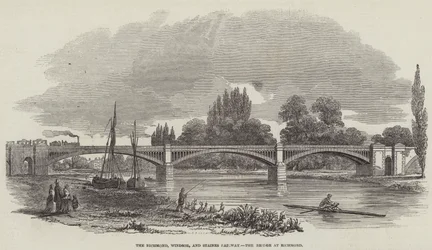 Pont ferroviaire de Richmond, Windsor et Staines à Richmond (gravure)