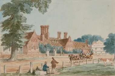 Les écuries royales, vers 1865