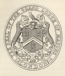 Le Sceau de la Grande Loge des Maçons, Londres, avant 1813, de 