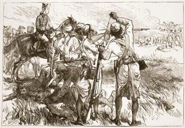 Les Cipayes à Buxar, illustration de Cassell