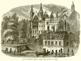 La maison du président depuis la rivière, en 1830