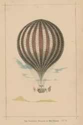 Le ballon de Vauxhall de M. Green; jardins de Vauxhall, Londres