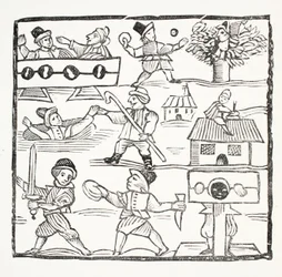 Le voyageur gallois, ou Le Gallois malheureux par Humphrey Cornish, illustration de Chap-books du XVIIIe siècle par John Ashton, pub. 1882