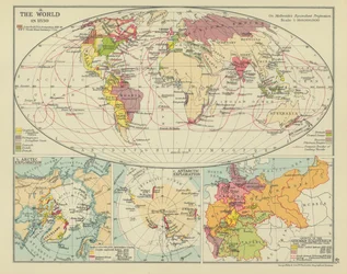 Le monde en 1830 (lithographie couleur)