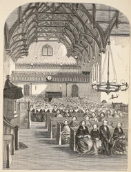 La chapelle à Brixton, illustration de The Criminal Prisons of London and Scenes from Prison Life par Henry Mayhew et John Binny, pub. 1862