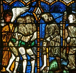 La fenêtre est représentant Adam et Ève chassés d