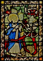 La fenêtre est représentant Saint Pierre avec l