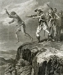 La fuite du martyr protestant Antoine, Guiguo, vers 1830 (gravure)