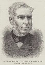 Feu le maréchal Sir R Dacres, GCB, connétable de la Tour (gravure)